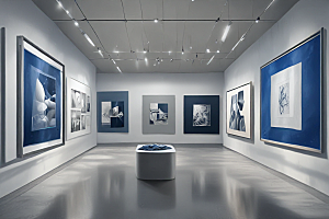 蓝色艺术展览馆透视图图片