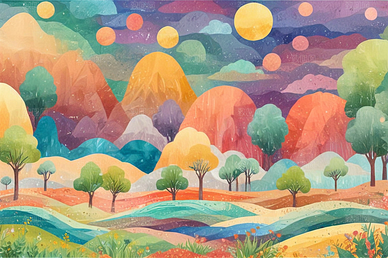 色彩斑斓奇幻森林图片