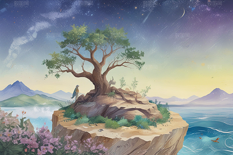 梦幻花海旅者图片