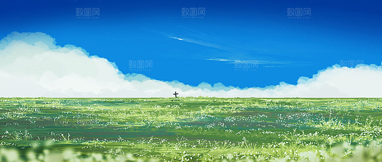 创意风景漫画可爱数字艺术