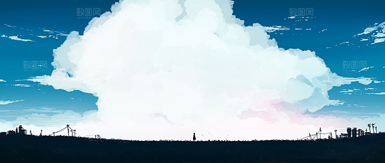 创意风景漫画可爱数字艺术