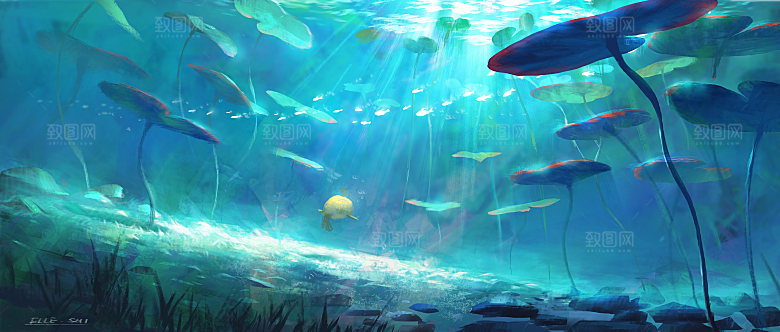 卡通手绘风景插画设计