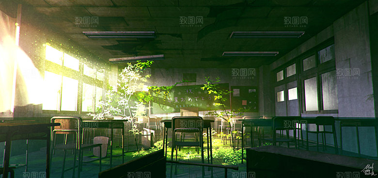 卡通手绘风景插画设计