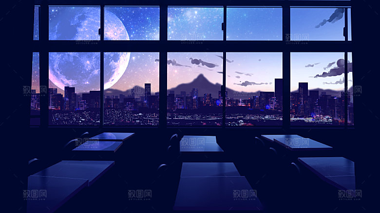 卡通手绘风景插画设计