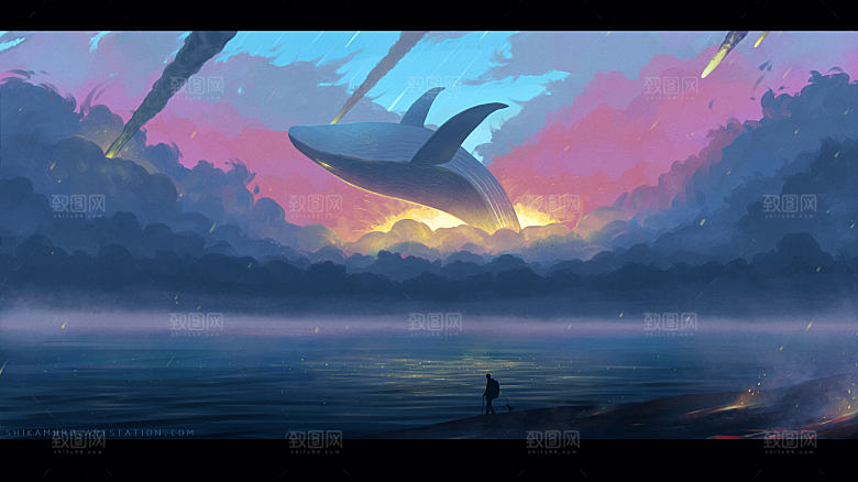 卡通手绘风景插画设计
