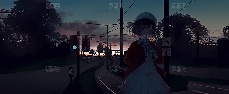 卡通手绘风景插画设计