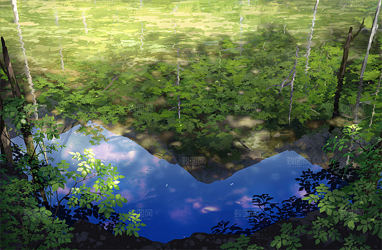 卡通手绘风景插画设计
