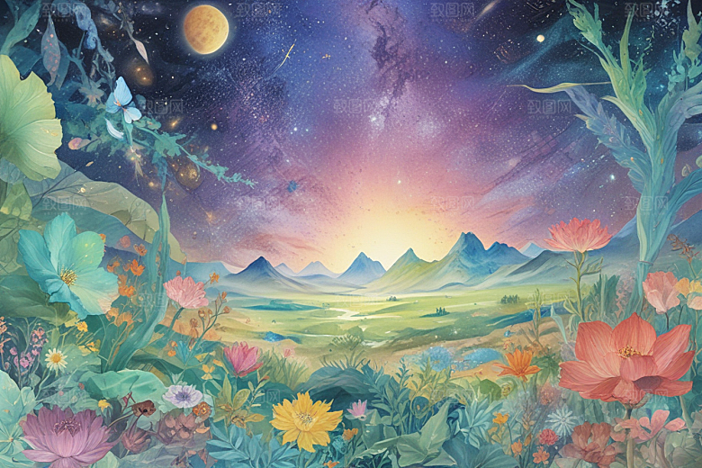 色彩斑斓奇幻星空图片