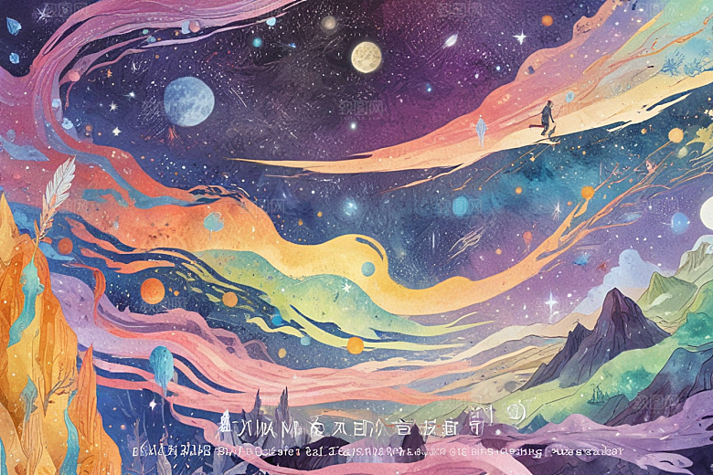 色彩斑斓奇幻星空图片