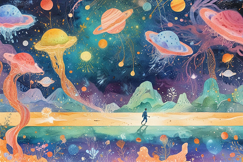 色彩斑斓奇幻星空图片