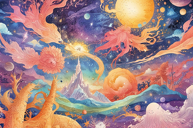 色彩斑斓奇幻星空图片