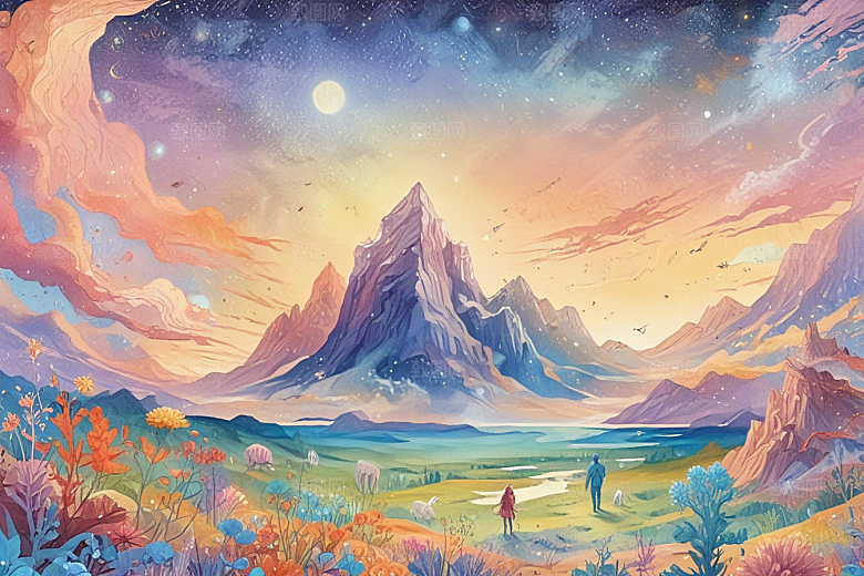 色彩斑斓奇幻星空图片