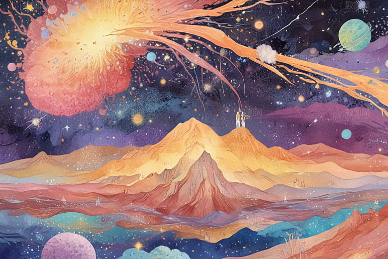 色彩斑斓奇幻星空图片