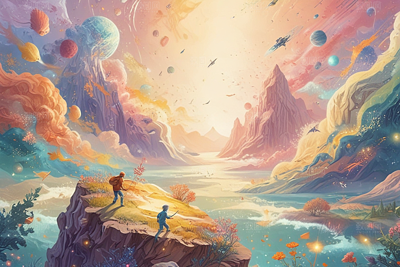 色彩斑斓奇幻星空图片