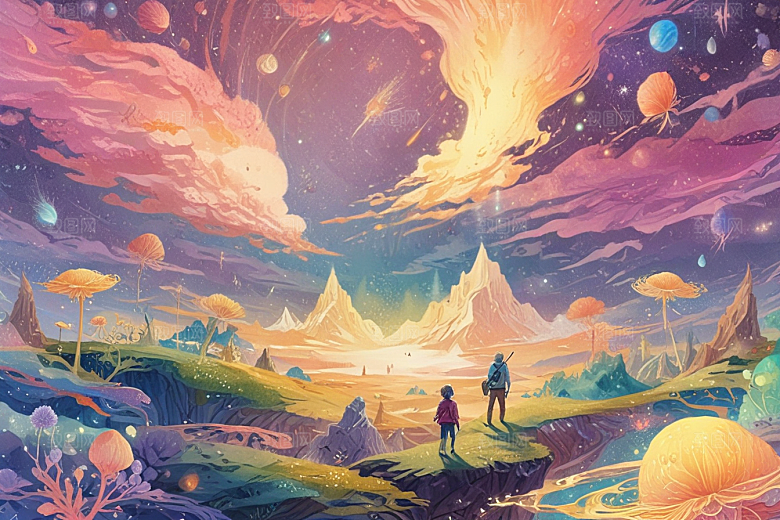 色彩斑斓奇幻星空图片
