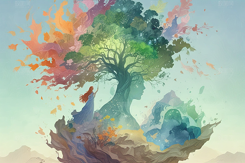 自然之灵人与自然和谐共生图片