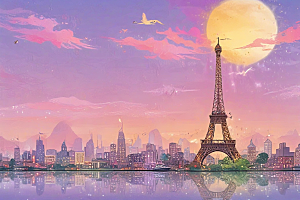 浪漫巴黎春日画境图片