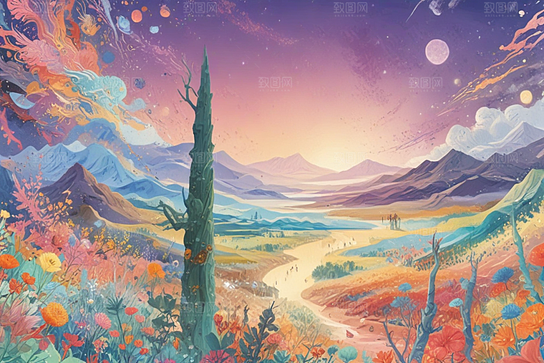 梦幻峡谷风情画图片