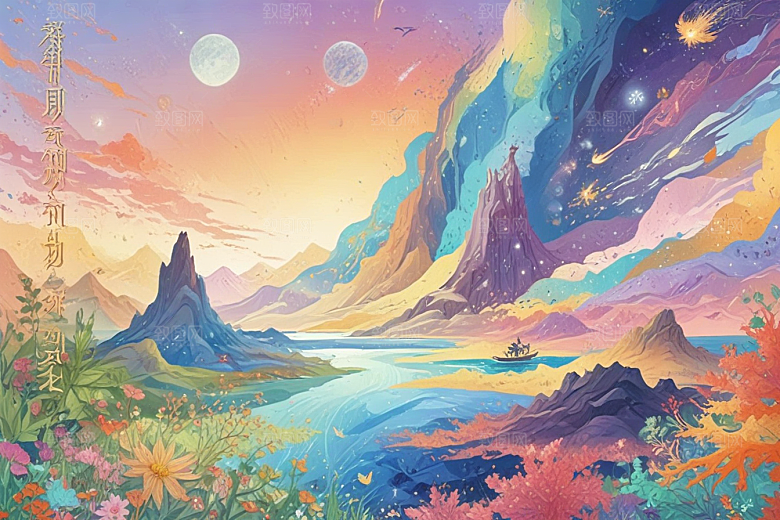 梦幻峡谷风情画图片