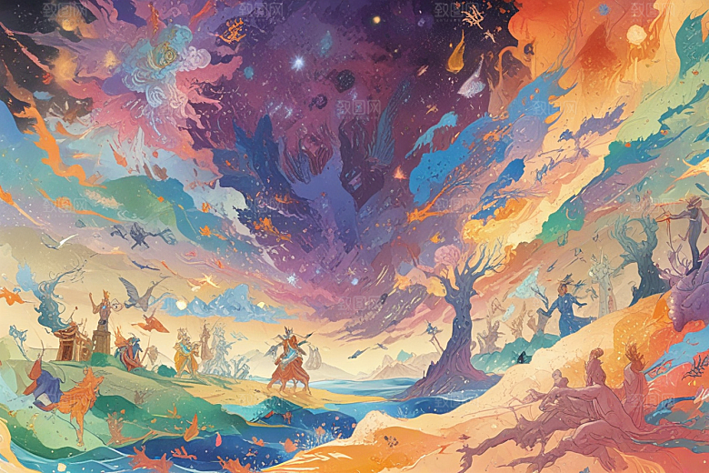 幻想宇宙奇幻风景画图片