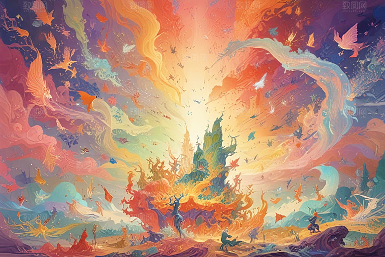 幻想宇宙奇幻风景画图片