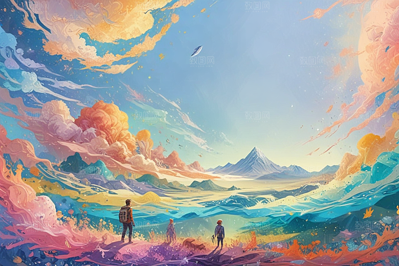 幻想宇宙奇幻风景画图片