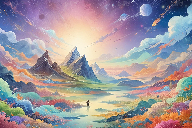 幻想宇宙奇幻风景画图片
