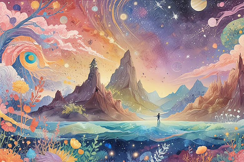 幻想宇宙奇幻风景画图片