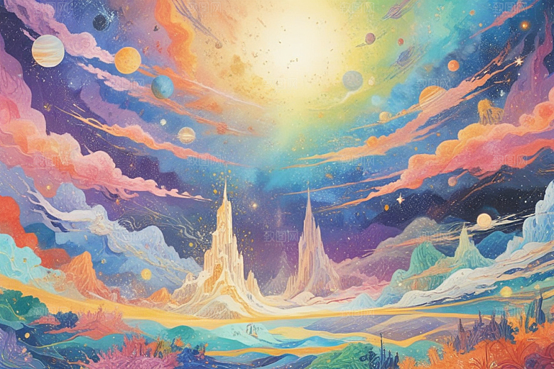 幻想宇宙奇幻风景画图片