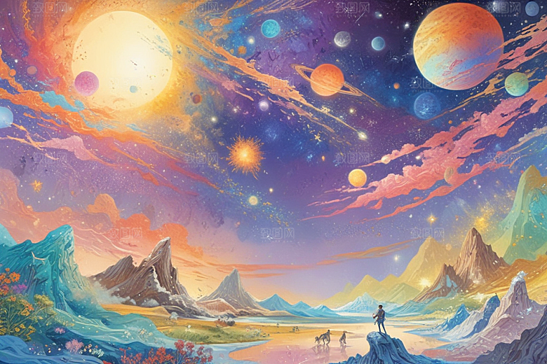 幻想宇宙奇幻风景画图片
