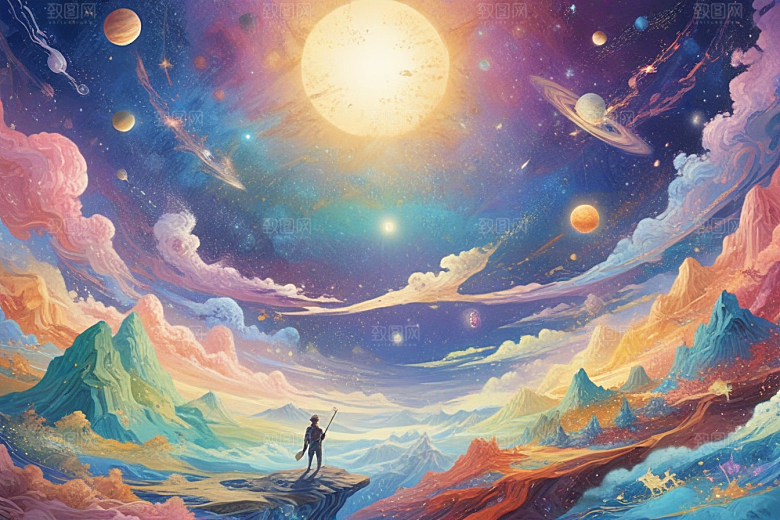 幻想宇宙奇幻风景画图片