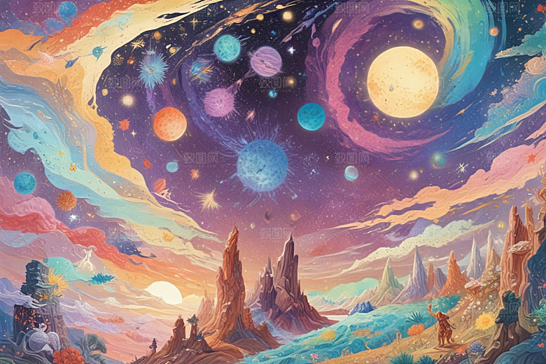 幻想宇宙奇幻风景画图片