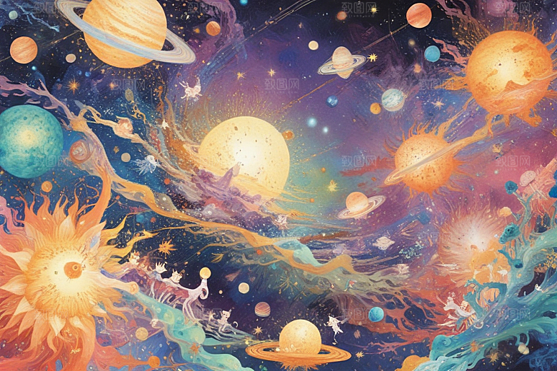 幻想宇宙奇幻风景画图片