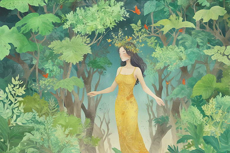 自然女神美丽森林图片