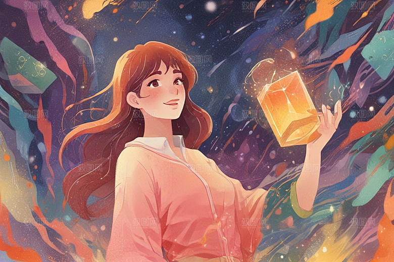 校园长发女孩图片