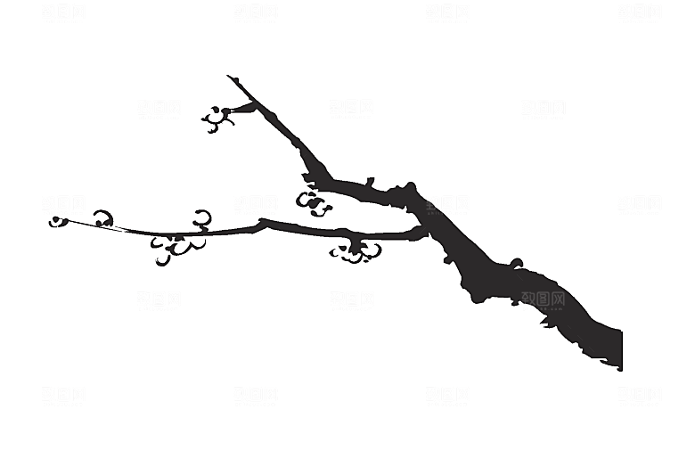 矢量梅花花枝素材