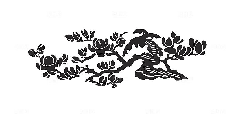 矢量梅花花枝素材