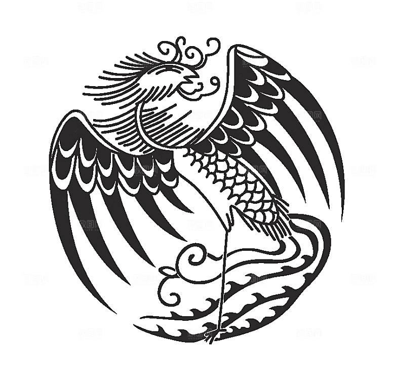 矢量凤凰花纹元素