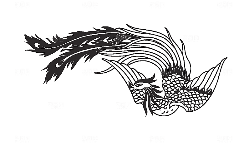 矢量凤凰花纹元素