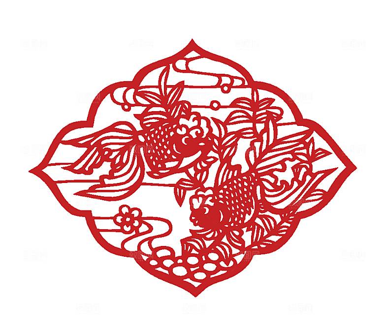 矢量中国风剪纸底纹素材