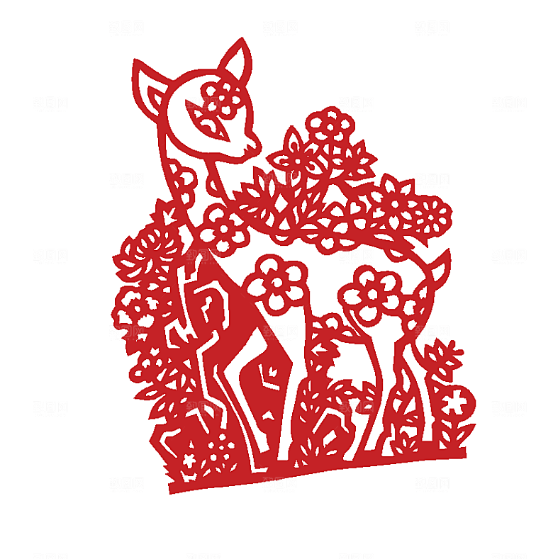 矢量中国风剪纸底纹素材