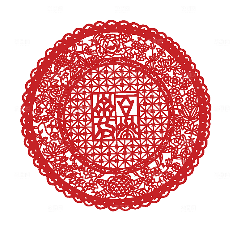 矢量中国风剪纸底纹素材