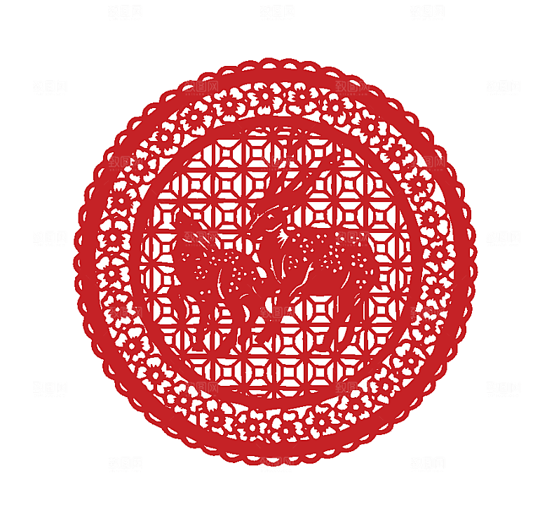 矢量中国风剪纸底纹素材