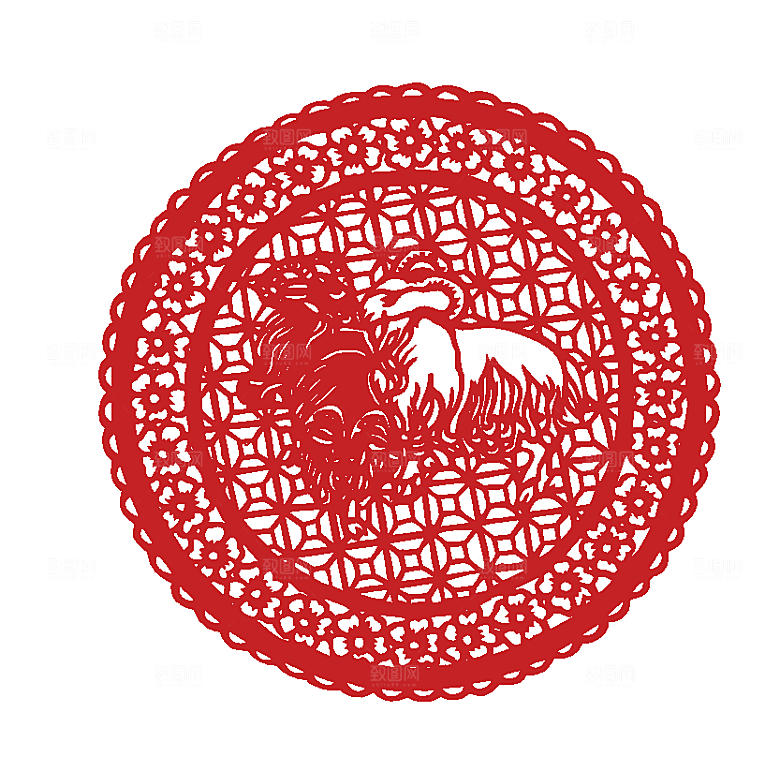 矢量中国风剪纸底纹素材