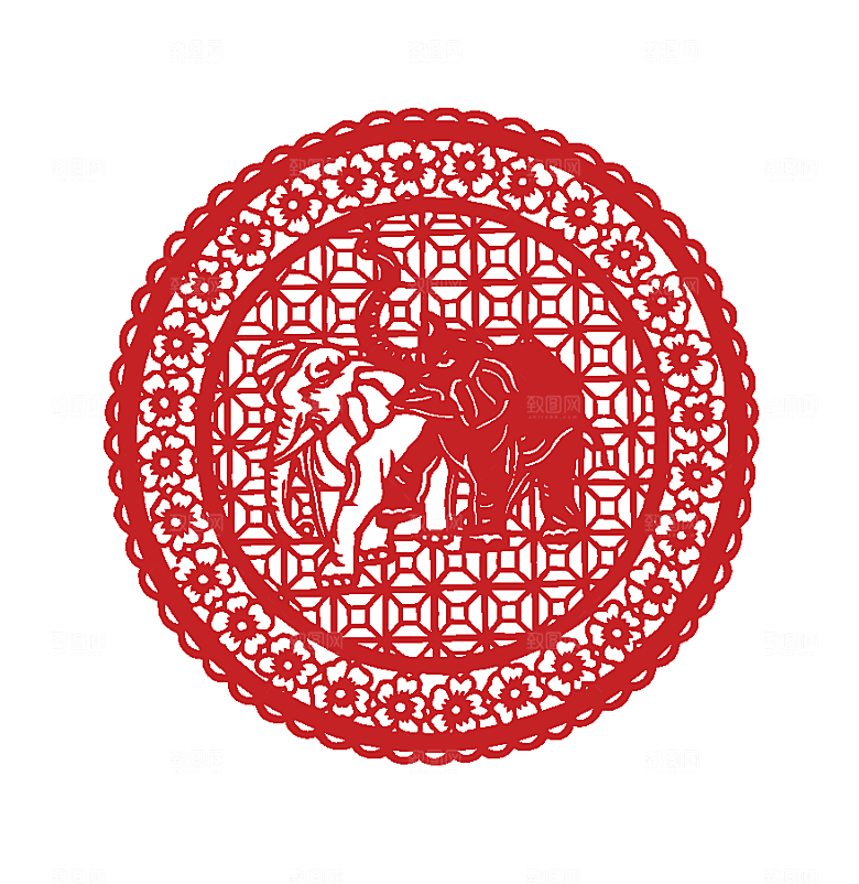 矢量中国风剪纸底纹素材