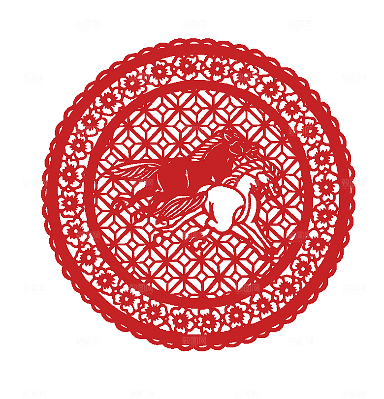 矢量中国风剪纸底纹素材