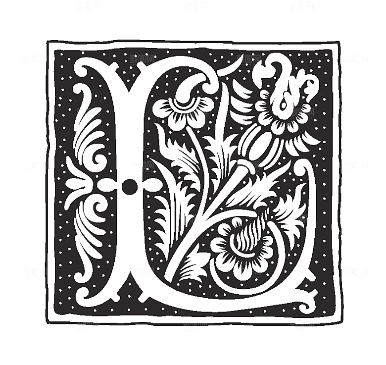 矢量英文字母花纹设计