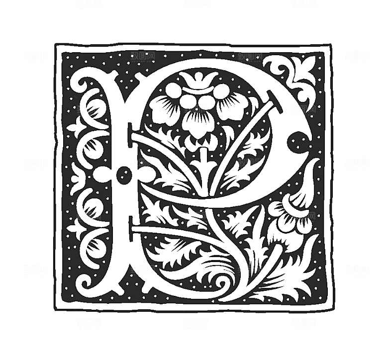 矢量英文字母花纹设计