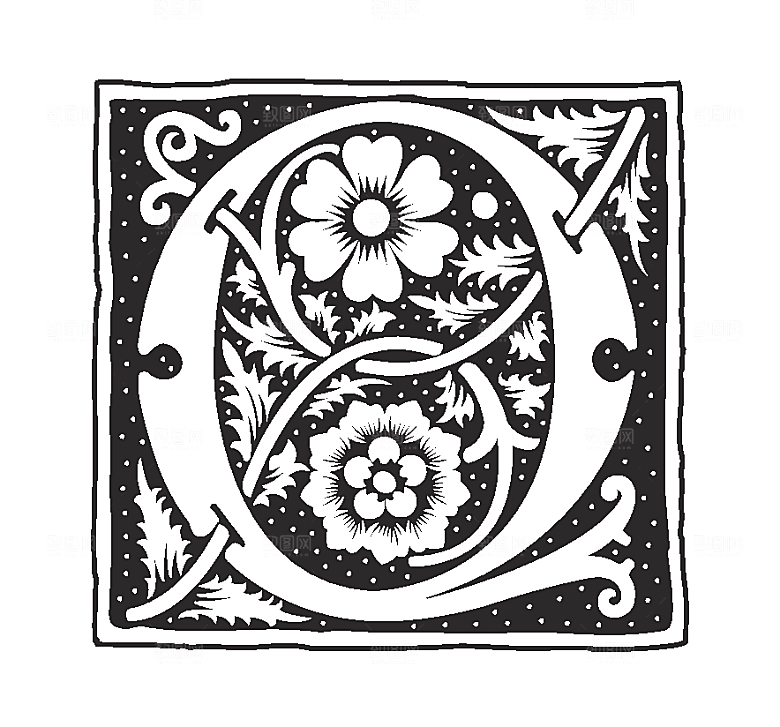 矢量英文字母花纹设计