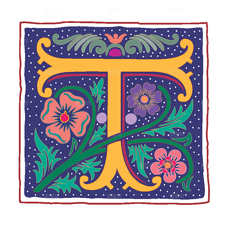 创意矢量英文字母花纹设计